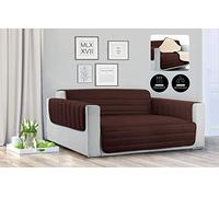 Italian Bed Linen Sogni e Capricci Waterproof Trendy Quilted Sofa Cover Brown/Cream, 3 Places