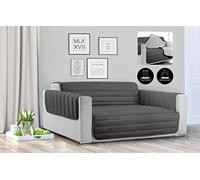 Italian Bed Linen Sogni e Capricci Waterproof Trendy Quilted Sofa Cover Dark Light Grey, 2 Places, CD-TRENDY-GRIGIO CHIARO/GRIGIO SCURO-2P