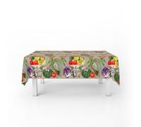 Italian Bed Linen Stain-Resistant Tablecloth Made in Italy, Orto in Tavola, 180 cm