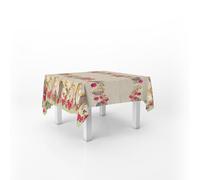 Italian Bed Linen Tablecloth Digital Print Stain Resistant 150 x 180 cm Pomegranate