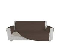 Italian Bed Linen TRENDY Microfibre Two-Tone Sofa Cover, Brown/Cream, 3 Seater
