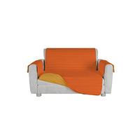 Italian Bed Linen Two-tone microfibre sofa cover TRENDY, Orange/Yellow, 2 Seater