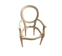 Italian Beech Wood Dining Chair Frame - French Louis Oval Back, Unfinished Wooden Frame for Upholstery & DIY Furniture Making