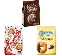Italian Biscuits PAN DI Stelle + ABBRACCI + GOCCIOLE AL Cioccolato