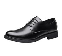 Italian Black Leather Lace Up Mens Shoes Comfortable Formal Office Wedding Business Dress Shoes(6.5 UK)