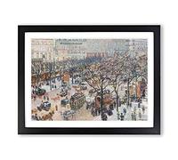 Italian Boulevard By Camille Pissarro Classic Painting Framed Print | A4 Black Framed Wall Art | Ready to Hang | Classic Historical Picture | Living Room Bedroom Lounge Office