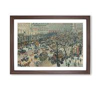 Italian Boulevard by Camille Pissarro Framed Print | A2 Walnut Framed Wall Art | Ready to Hang | Modern Nature Picture | Living Room Bedroom Lounge Office