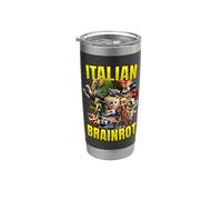 Italian Brain Rot | All Characters Yellow Text Stainless Steel Insulated Tumbler