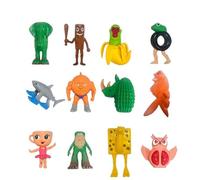 Italian Brainrot Action Figures Set, 4-12 Pcs Tung Tung Tung Sahur Figure Toy, 3D Tralalero Tralala Desk Decor, Italian Brainrot Toys, Creative Home Decor and Collectible Figurines