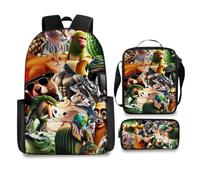 Italian Brainrot Backpack Set,Italian Brainrot Birthday Decorations, 3Pcs Black Boys School Bag Lunch Bag and Pencil Case, School Bags for Boys, Stylish Backpacks, Backpack Set for School Commute,
