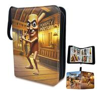 Italian Brainrot Card Binder, Card Binder 4 Pocket, Fits 400 Cards, with 50 Double-Sided Removable Pages, Card Holder Book Album, Tung Tung Tung Sahur, Tralalero Tralala, for Game Cards& Sports Cards