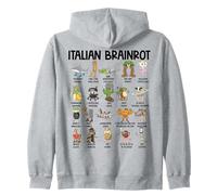 Italian Brainrot Characters Funny Meme Popular Trend Zip Hoodie