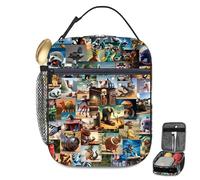 Italian Brainrot Insulated Lunch Bag, Oxford Cloth Thermal Pack Lunchbox, Large Capacity Lunch Bag with Mutiple Pockets, Easy-Carrying Lunch Box for Kids Adult, Cool Bag for School, Work, Picnic