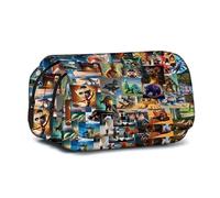 Italian Brainrot Large Capacity Pencil Case,Italian Brainrot Lunch Bag, Double-Layer Big Pencil Case with Standing Opening, Italian Brainrot Toys Oxford Fabric Pencil Cases for Girls Boys, Pen Case