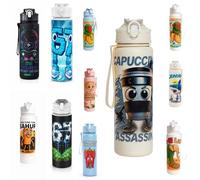 Italian Brainrot Ninja Cap Kids Water Bottle with Straw 750ml