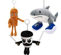 Italian Brainrot Plush - Cute Shark, killer plush & Stick Figure Soft Toys, Meme-Inspired Collectible Plushies for Anime Fans, Creative Play & Bedroom Decor 3pcs