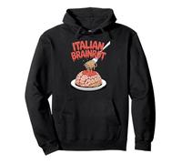 Italian Brainrot, Spaghetti Brain, Retro Comic Fun Meme Pullover Hoodie