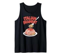 Italian Brainrot, Spaghetti Brain, Retro Comic Fun Meme Tank Top