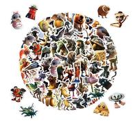 Italian Brainrot Stickers, 100 Pcs Waterproof PVC Animal Decals Tung Tung Tung Sahur Inspired Vibrant Designs for Laptops Water Bottles Phones Tech Gadgets Meme Lovers Teens Adults