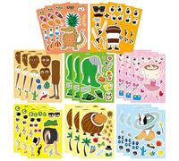 Italian Brainrot Stickers 24 Sheets - Tung Tung Sahur DIY Make a Face Kit, 8 Characters with Interchangeable Eyes & Mouths for Party Favors, Crafts, Birthday Decorations