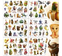 Italian Brainrot Temporary Tattoos Stickers for Kids, Waterproof Tung TungTung Sahur Italian Brainrot Tattoos for Boys, Tralalero Tralala Tattoo Stickers for Water Bottle, Party Bags (6 Sheets)