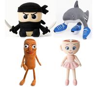 Italian Brainrot Toy Tralalero Tralala Plush Shark Plush for Kids & Adults Emotional Support Plushie Cute Plushies Gifts for Fans Toy Girls Boys Birthday Present. (4PCS)