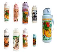 Italian Brainrot Water Bottle 700ml with carry strap and secure flip lock lid for Kids & Adults, Tralalero Tralala- Inspired, Bottles, Gifts for Fans (Blue Chimpanzin Bananinn)