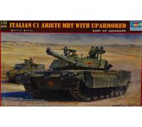 Italian C1 Ariete MBT With Up Armored Tank Plastic Kit 1:35 Model 0394 TRUMPETER