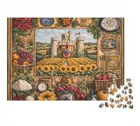 Italian Castle Scene 1000 Piece Puzzles ForAdults Kids Colorful Castle Floral Collage Decoration Puzzle Decompression Jigsaw for Men And Women Challenging Puzzles Jigsaw Puzzles 52x38cm/1000pcs