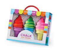 Crocodile Creek Pavement Chalk - Outside Art Set for Kids Ages 3 and Up - Encourages Creativity, Fun, and Outdoor Play - Ideal Playground Toys - Includes 3 Ice Cream-Shaped Pieces of Chalk