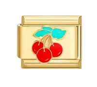 Italian charm bracelet gold,Italian Charms gold 9mm Removable Modular-fit all classic Italian Style Charm Bracelet Links,DIY Jewelry Accessory-Cherry A