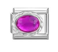 Italian Charm Bracelet Italian Charms Stainless Steel deep purple Zirconia 9mm Modular for Italian Style Bracelets Accessories,Vintage Italian Style Charms For Women Girls