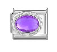 Italian Charm Bracelet Italian Charms Stainless Steel light purple Zirconia 9mm Modular for Italian Style Bracelets Accessories,Vintage Italian Style Charms For Women Girls