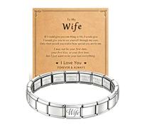 Italian Charm Bracelet Stainless Steel 9mm Modular Compatible，Wife