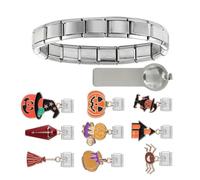 Italian Charm Link Beads Jewelry Finding Jewelry Accessories Stainless Steel Texture Italian For Making Stainless Steel Charm