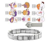 Italian Charm Link Beads Jewelry Finding Jewelry Accessories Stainless Steel Texture Italian For Making