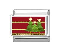 Italian Charm Link Beads Stainless Steel Christmas Jewelry Finding Jewelry Accessories Suitable for Making Christmas Red Accessories
