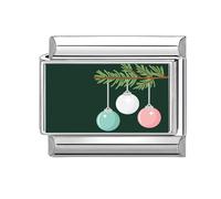 Italian Charm Link Beads Stainless Steel Christmas Jewelry Finding Jewelry Accessories Suitable for Making Christmas Red Accessories