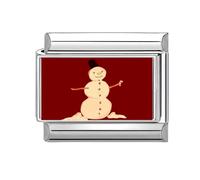 Italian Charm Link Beads Stainless Steel Christmas Jewelry Finding Jewelry Accessories Suitable for Making Christmas Red Accessories