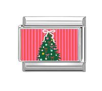 Italian Charm Link Beads Stainless Steel Christmas Jewelry Finding Jewelry Accessories Suitable for Making Christmas Red Accessories
