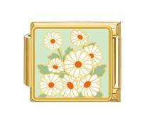 Italian Charm Link Jewelry Making Part Module Accessaries Flower Theme Making Supplies For Jewelry Flower Block Charm