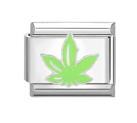 Italian Charm Silver Stone Leaves Fits all 9mm Italian Style Charm Bracelets Retro Personality Charm Links Accessories DIY Gift