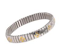 Italian Charm with Stainless Steel Stretch Links | Stretchable Linked, Stainless Steel Construction, Expansion Over the Hand and Return Around the Wrist