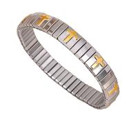 Italian Charm with Stainless Steel Stretch Links | Stretchable Linked, Stainless Steel Construction, Expansion Over the Hand and Return Around the Wrist