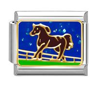 Italian Charms Bracelet Link 9mm Horse