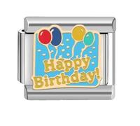 Italian Charms Happy Birthday Charm Links fits all 9mm Bracelet- UK stock