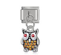 Italian Charms Owl Dangle Charm Link fits all 9mm Italian Charm Bracelet - UK stock (Owl A Dangle Charm), XS