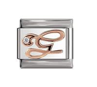 Italian Charms Rose Gold Letter A-Z Charm Link fits all 9mm Italian Charm Bracelet - UK stock (Letter G)