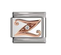Italian Charms Rose Gold Letter A-Z Charm Link fits all 9mm Italian Charm Bracelet - UK stock (Letter Z)