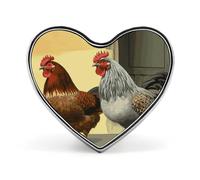 Italian Chickens Buttons Pin Memorial Boutonniere for Wedding Groom Bride, Customize Lapel Heart Pin for Christmas, Men Women Costume Decorative Fashionable Brooches